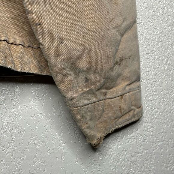 VTG 90’s Carhartt Detroit Blanket Lined Work Jacket Trashed Sun Faded Size Small - Picture 6 of 11